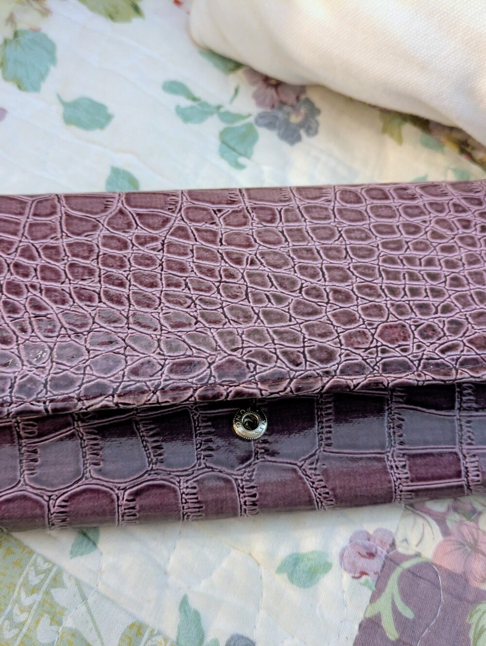 The Metropolitan Croc-Embossed Purple Wallet